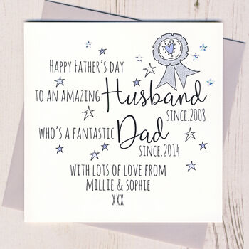 personalised husband and dad fathers day card by eggbert daisy