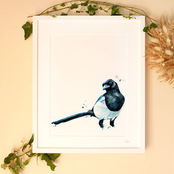 Inky Magpie Illustration Print, 7 of 12