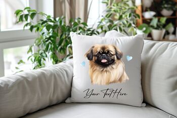 Personalised Pekingese Hearts Cushion Cover Gift, 2 of 2