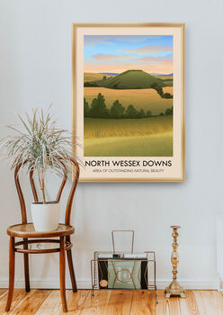 North Wessex Downs Aonb Travel Poster Art Print, 5 of 8