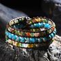 Turquoise Chakra Wrap Bead Bracelet, thumbnail 6 of 7