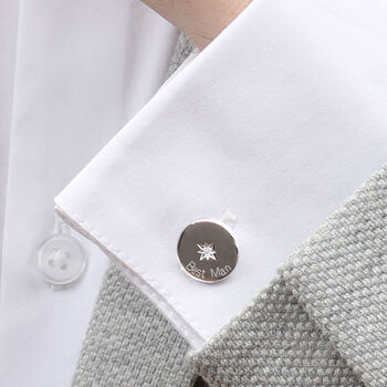 Personalised Diamond And Sterling Silver Cufflinks, 2 of 4
