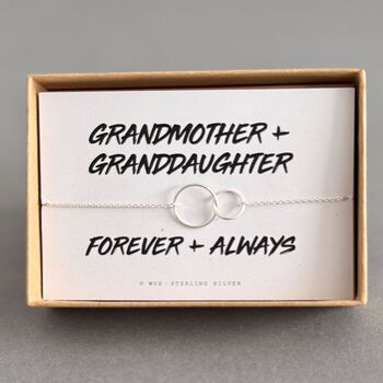 Grandmother + Granddaughter Sterling Silver Rings Bracelet, 2 of 2