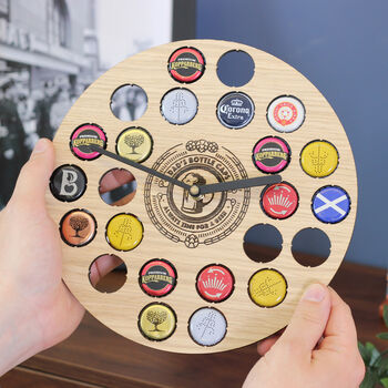 Personalised Clock Beer Bottle Cap Collector Gift, 5 of 5