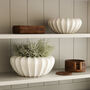 Ribbed White Decorative Bowl, thumbnail 4 of 5