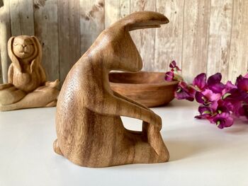 Yoga Bunny Rabbit Statue 13cm Pilates Gift Home Decor, 2 of 10