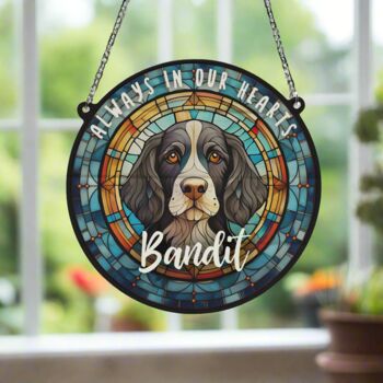 Springer Spaniel Black And White Memorial Suncatcher, 4 of 6