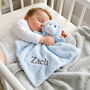 Personalised Blue Lion Baby Comforter, thumbnail 1 of 5