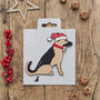 Christmas German Shepherd Dog Pin Badge, thumbnail 7 of 12