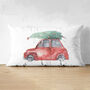 Christmas Tree On Red Car Soft Cushion, Festive Winter Holiday Design, thumbnail 3 of 6