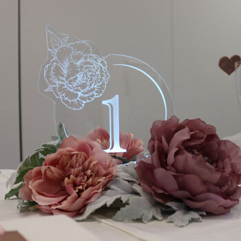 Light Up Wedding Centrepiece Table Number, 6 of 8