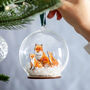 Personalised 3D Wooden Fox Family Bauble, thumbnail 1 of 4