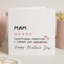 Personalised Funny Mother's Day Card For Mam, thumbnail 1 of 7