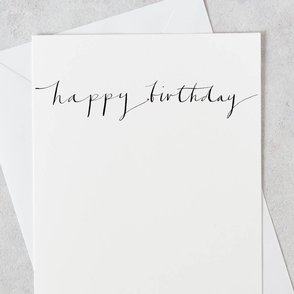 Calligraphy Birthday Card Happy Birthday By Gabrielle Izen Design 6072