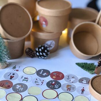 Scandi Christmas Advent One 24 Stickers, Bags, Boxes, 5 of 11