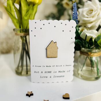 New Home Card Bricks Beams Love And Dreams, 2 of 2