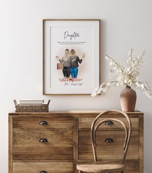 Personalised Daughter Hug Print – Birthday Gift Idea, 2 of 5