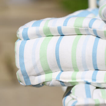 Pastel Stripe Organic Cotton Chair Cushions, 4 of 5