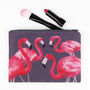 Flock Of Flamingos Printed Silk Zipped Bag, thumbnail 1 of 5
