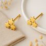 Gold Plated Sterling Silver Triple Star Stud Earrings, thumbnail 1 of 3