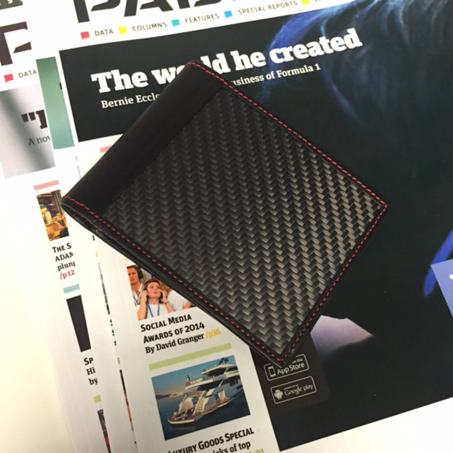 Luxury Carbon Fibre Wallet Personalised By Memento Exclusives