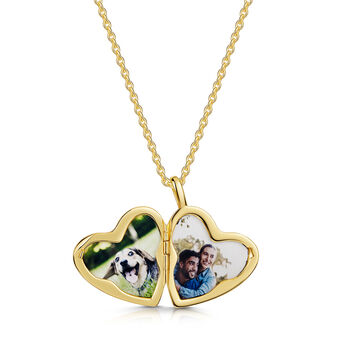 Drop Heart Locket 18 K Gold Plated Silver, 2 of 5