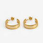 Small Thick Hoop Earrings 18 Carat Gold Plated, thumbnail 1 of 3