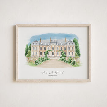 Destination Wedding Venue Portrait – Custom Hand Drawn Wedding Gift, 4 of 12