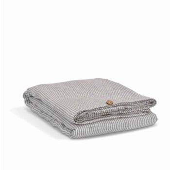 Luxury Grey And White Stripe Linen Duvet Cover Various Sizes, 4 of 4