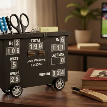 Personalised Cricket Scoreboard Desk Tidy, 10 of 12