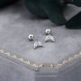Sterling Silver Cz Marquise Leaf Screwback Earrings, thumbnail 1 of 11