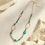 Long Gold And Green Statement Necklace, thumbnail 1 of 5