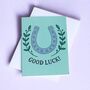 Good Luck Greeting Card Horseshoe Design, thumbnail 2 of 2