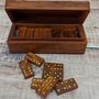 Wooden Carved Dominos Game Set, thumbnail 4 of 6