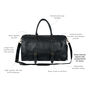 Black Leather Overnight Bag With Shoe Compartment, thumbnail 3 of 12