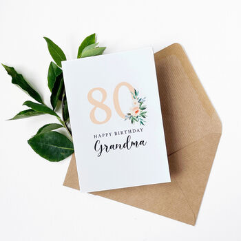 Personalised Floral 80th Birthday Card, 2 of 2