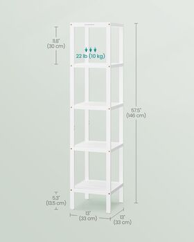 Five Tier Bamboo Storage Shelf Unit, 2 of 7