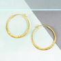 Battered Small Gold Plated Silver Hoop Earrings, thumbnail 1 of 8