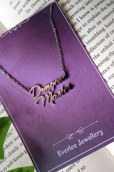 Dungeon Master Name Necklace Gold And Silver, 3 of 4
