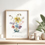 Watercolour Family Birth Month Flower Print, thumbnail 1 of 9