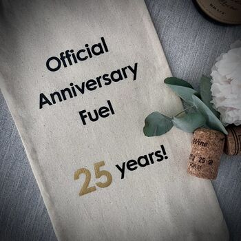 Official Milestone Wedding Anniversary Fuel Bottle Bag, 2 of 3