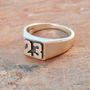 Personalised Double Digit Silver Signet Ring, thumbnail 1 of 7
