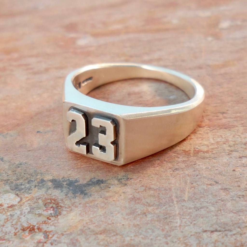 Personalised Double Digit Silver Signet Ring, 1 of 7
