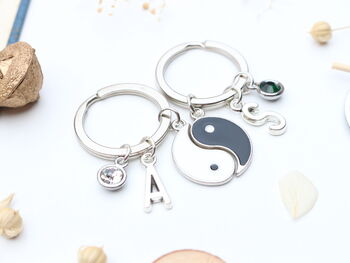 Personalised Yin And Yang Keyring Set Matching Keyrings, 7 of 10