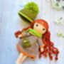 Handmade Curly Ginger Hair Crochet Doll For Kids, thumbnail 8 of 11