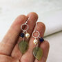 Silver Or Bronze Blue And Green Flower Earrings, thumbnail 5 of 9