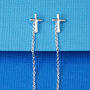 Unisex Cross Threader Earrings, thumbnail 2 of 6