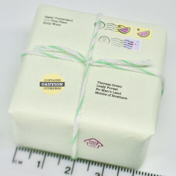 Personalised Tiny Parcel, Birthday Card + Seagull Pin, 8 of 8