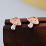 Dotted Mushroom Stud Earrings In Sterling Silver, thumbnail 3 of 11