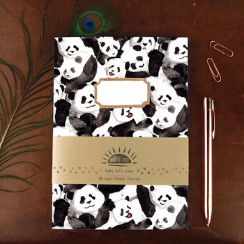 Embarrassment Of Pandas A5 Lined And Plain Notebook Set, 2 of 7